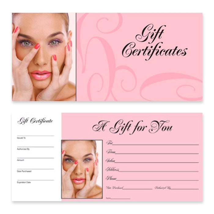 Salon Gift Certificate Booklet