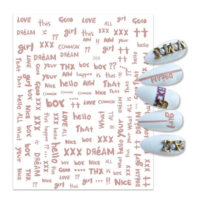 Nail Sticker Love Lettering