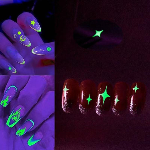 Nail Sticker Glowing Flames