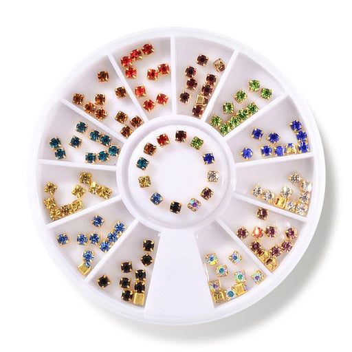 Nail Art Wheel Multicolor Set Square Diamonds