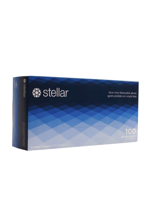 Stellar Transparent Blue Vinyl Gloves Box